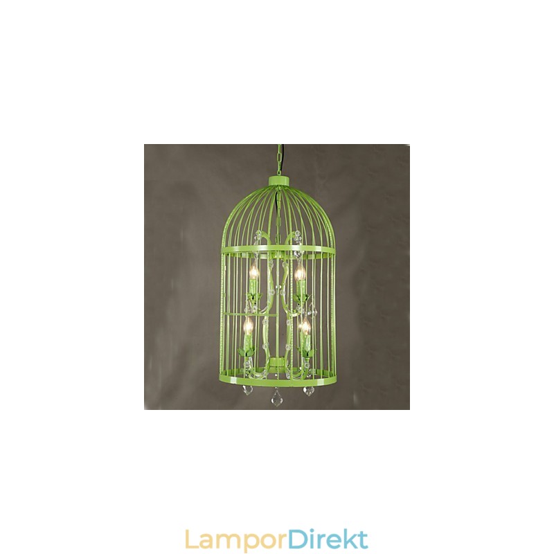 Vintage Iron Cage Trapplampa Ljuskrona Crystal A