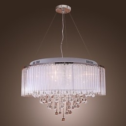Modern Och Modern Trumkristall Galvaniserad Taklampa