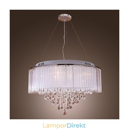 Modern Och Modern Trumkristall Galvaniserad Taklampa Modern Och Modern Trumkristall Galvaniserad Taklampa