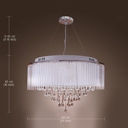 Modern Och Modern Trumkristall Galvaniserad Taklampa