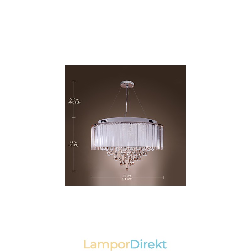 Modern Och Modern Trumkristall Galvaniserad Taklampa