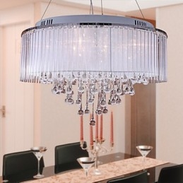 Modern Och Modern Trumkristall Galvaniserad Taklampa