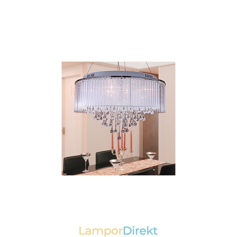 Modern Och Modern Trumkristall Galvaniserad Taklampa