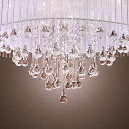 Modern Och Modern Trumkristall Galvaniserad Taklampa