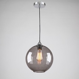 Modernt Glas Taklampa I Rund Rökgrå Bubbeldesign