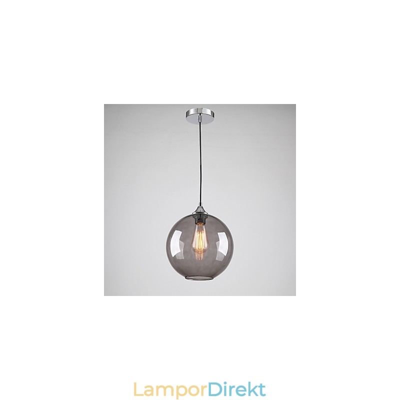 Modernt Glas Taklampa I Rund Rökgrå Bubbeldesign