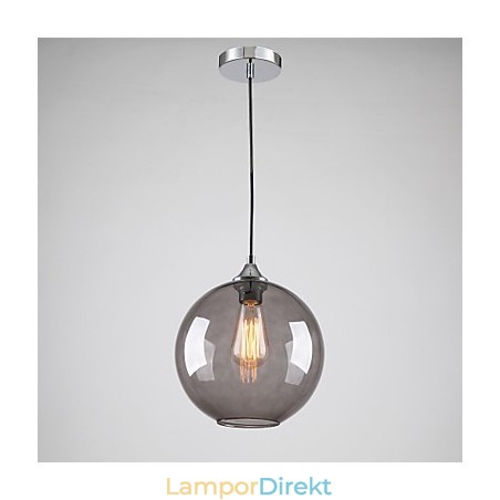 Modernt Glas Taklampa I Rund Rökgrå Bubbeldesign