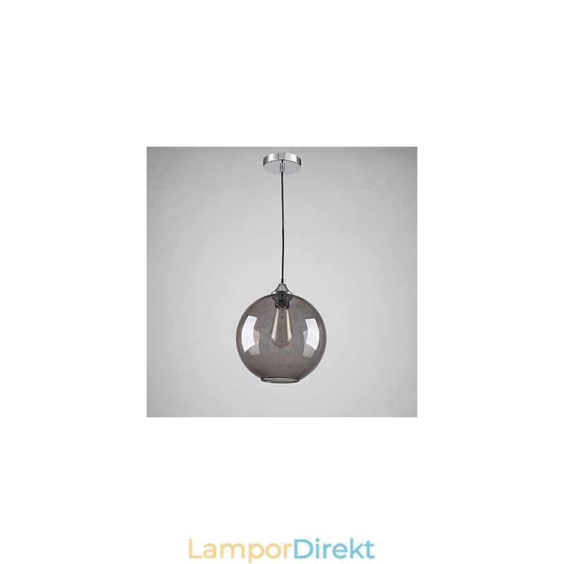 Modernt Glas Taklampa I Rund Rökgrå Bubbeldesign