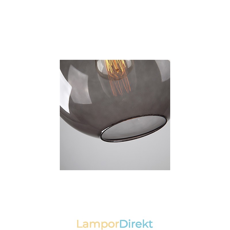 Modernt Glas Taklampa I Rund Rökgrå Bubbeldesign