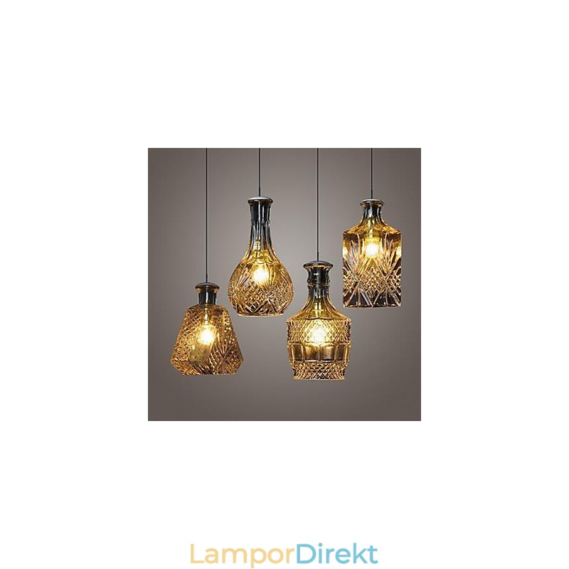 Kristallglaslampa 4Lights Shade Minimalistisk Flaskljus
