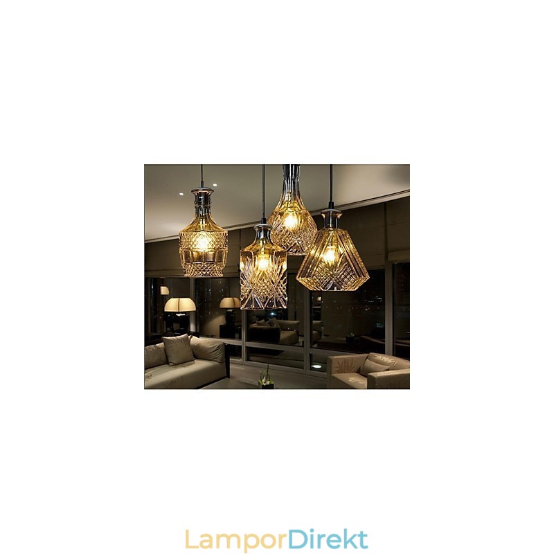 Kristallglaslampa 4Lights Shade Minimalistisk Flaskljus