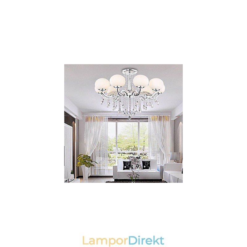 Ljuskrona Crystal Luxury Modern Living 9 Lampor