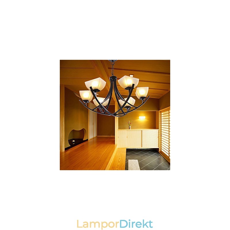 Antik Inspirerad Taklampa Med 6 Lampor