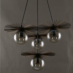 Konstglas Boll Rund Bönstjälk Ljuskrona