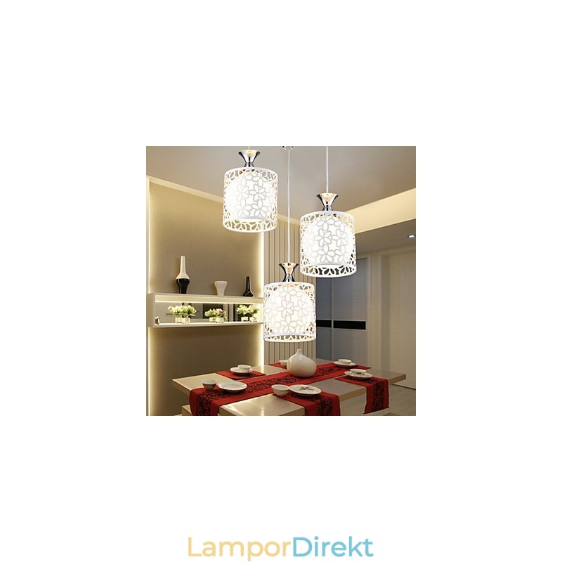 Samtida Och Kontrakterade Tre Kreativa Crystal Droplight Smidesjärnslampa