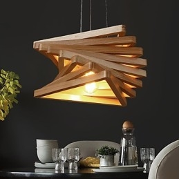 1Traditionell Klassisk Lantlig Mini Stil Målning Trä Bambu Taklampa