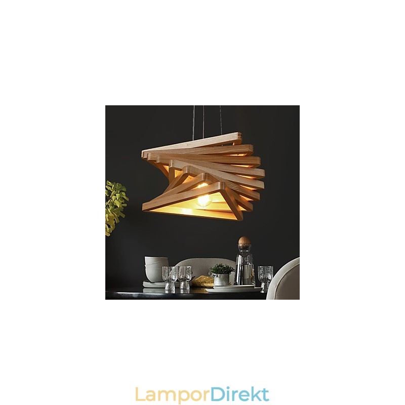 1Traditionell Klassisk Lantlig Mini Stil Målning Trä Bambu Taklampa