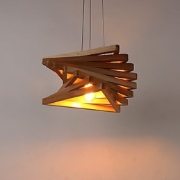1Traditionell Klassisk Lantlig Mini Stil Målning Trä Bambu Taklampa