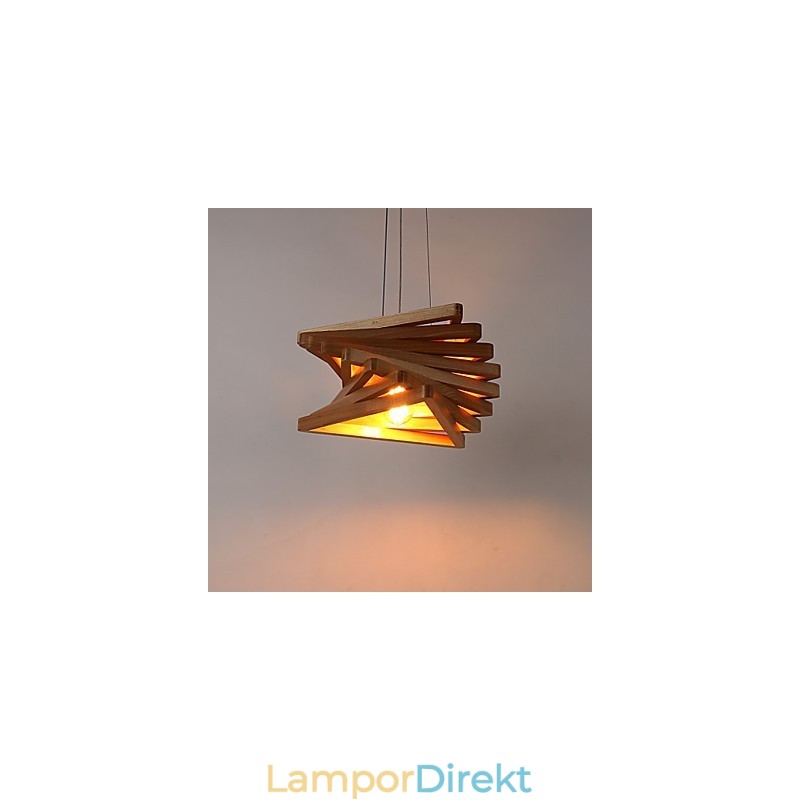 1Traditionell Klassisk Lantlig Mini Stil Målning Trä Bambu Taklampa
