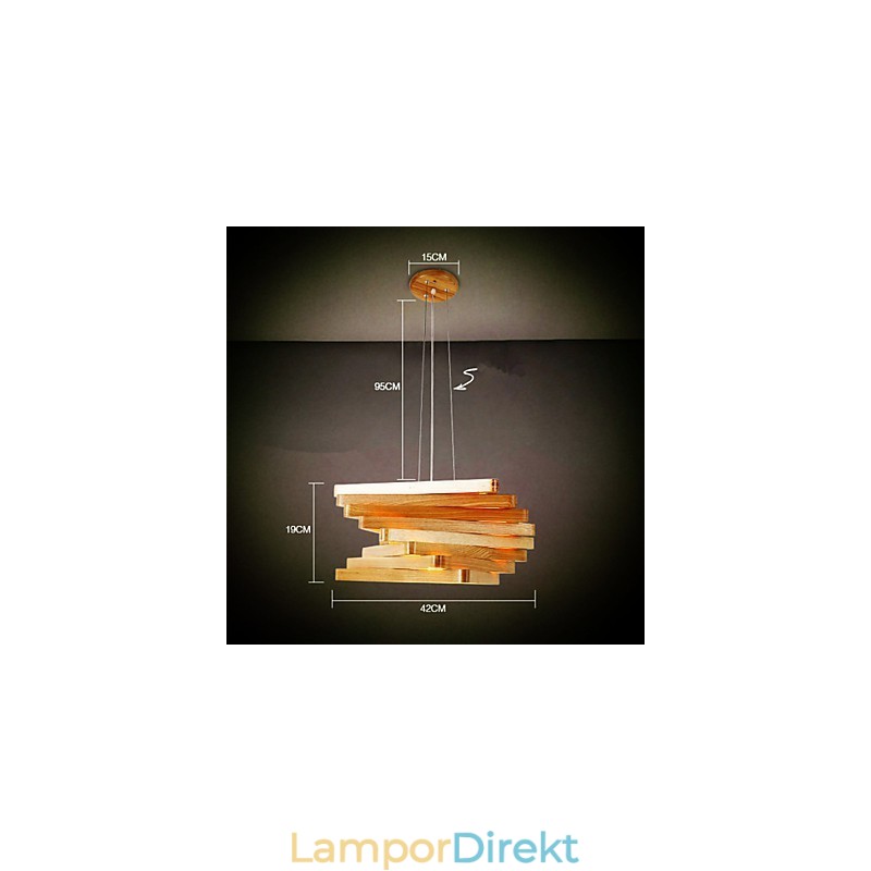 1Traditionell Klassisk Lantlig Mini Stil Målning Trä Bambu Taklampa