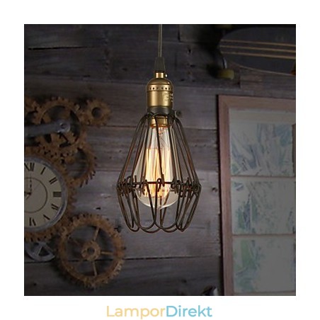 Pendellampor Vintage Amerikansk Lantlig Stil Som Återställer Gamla Sätt Smidesjärn Liten Bur Droplight Pendellampor Vintage Amerikansk Lantlig Stil Som Återställer Gamla Sätt Smidesjärn Liten Bur Droplight