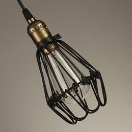 Pendellampor Vintage Amerikansk Lantlig Stil Som Återställer Gamla Sätt Smidesjärn Liten Bur Droplight