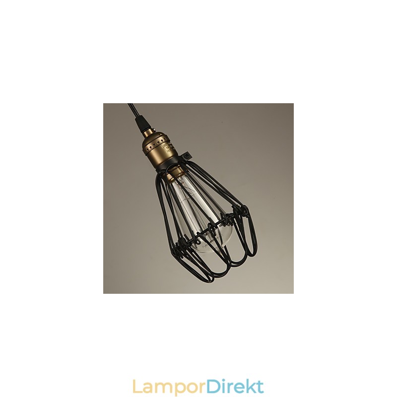 Pendellampor Vintage Amerikansk Lantlig Stil Som Återställer Gamla Sätt Smidesjärn Liten Bur Droplight
