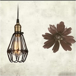 Pendellampor Vintage Amerikansk Lantlig Stil Som Återställer Gamla Sätt Smidesjärn Liten Bur Droplight