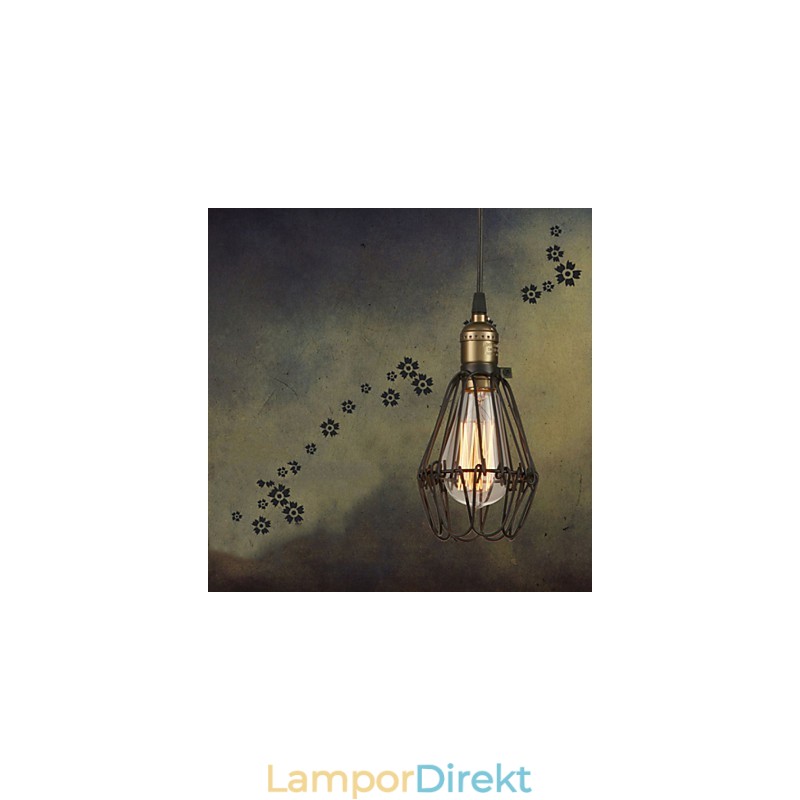 Pendellampor Vintage Amerikansk Lantlig Stil Som Återställer Gamla Sätt Smidesjärn Liten Bur Droplight