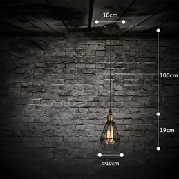 Pendellampor Vintage Amerikansk Lantlig Stil Som Återställer Gamla Sätt Smidesjärn Liten Bur Droplight