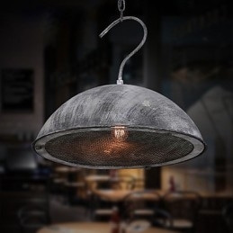 Lampskärm Svart Smidesjärnskrona Industrilager Café Lock Skärmkrona