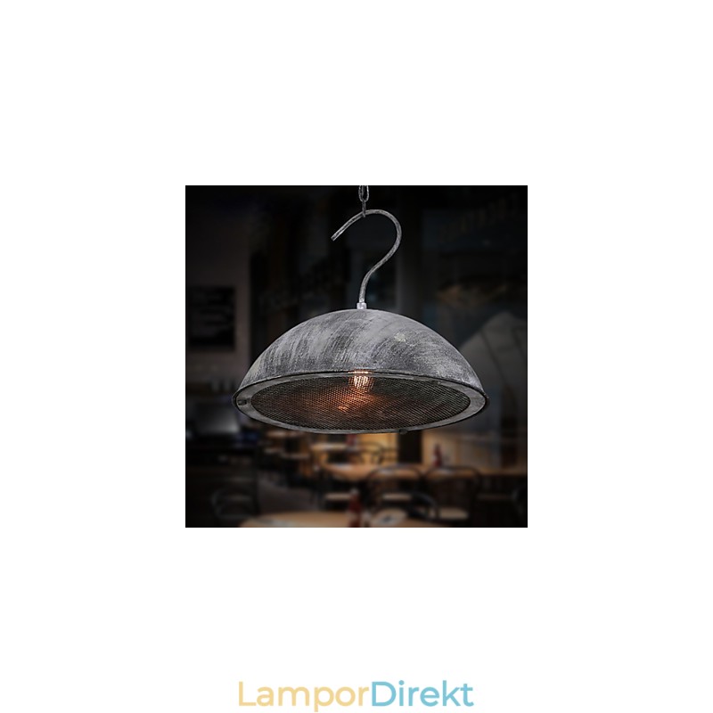 Lampskärm Svart Smidesjärnskrona Industrilager Café Lock Skärmkrona