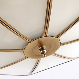 Traditionell Klassisk Rustik Lodge Mässing Metall Taklampa