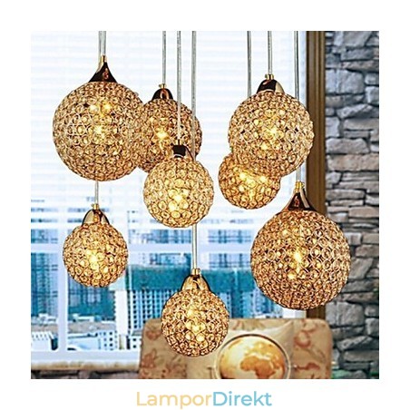 Modern Och Modern Globe Crystal Galvaniserad Metall Taklampa Modern Och Modern Globe Crystal Galvaniserad Metall Taklampa