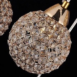 Modern Och Modern Globe Crystal Galvaniserad Metall Taklampa