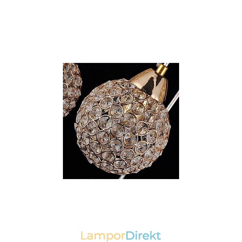 Modern Och Modern Globe Crystal Galvaniserad Metall Taklampa