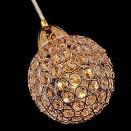 Modern Och Modern Globe Crystal Galvaniserad Metall Taklampa