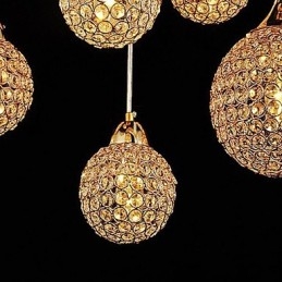 Modern Och Modern Globe Crystal Galvaniserad Metall Taklampa