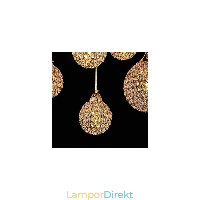 Modern Och Modern Globe Crystal Galvaniserad Metall Taklampa