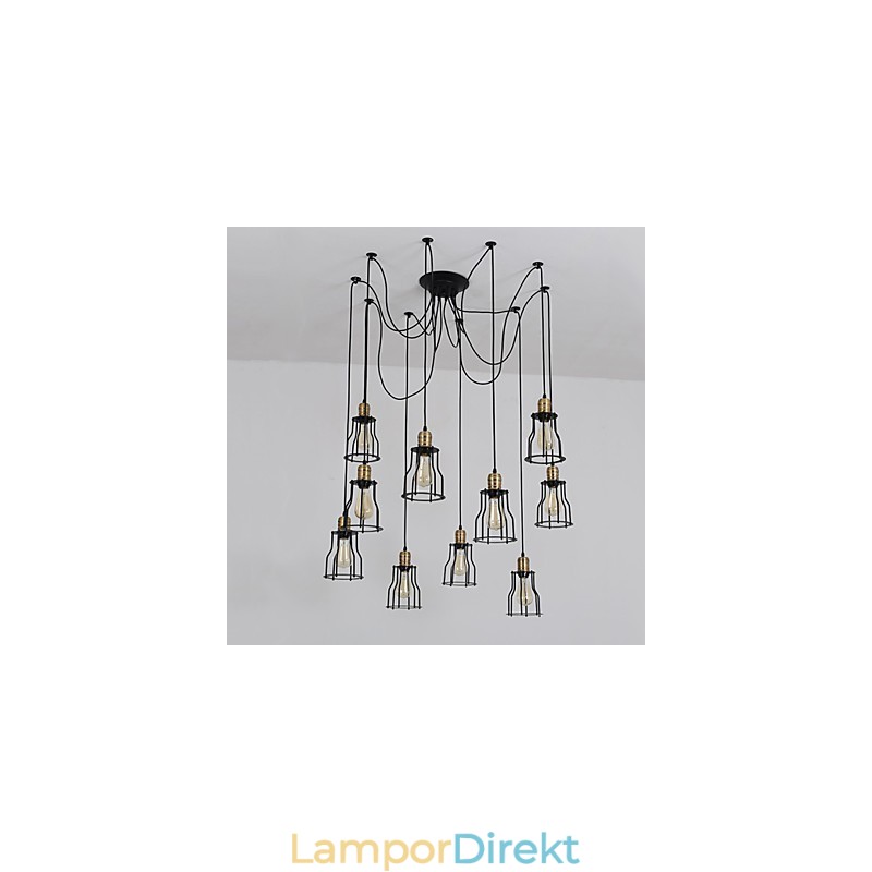 Vintage Edison Multipel Justerbar Diy Taklampa Ljus Pendelbelysning Ljuskrona Modern Chic Industriell Matsal