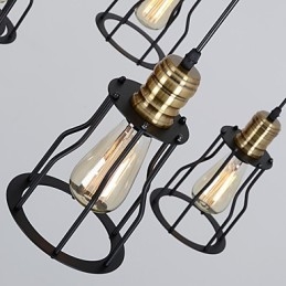 Vintage Edison Multipel Justerbar Diy Taklampa Ljus Pendelbelysning Ljuskrona Modern Chic Industriell Matsal