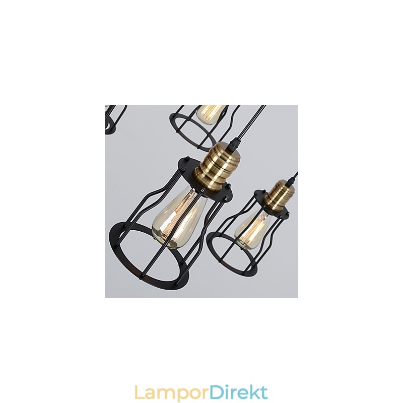 Vintage Edison Multipel Justerbar Diy Taklampa Ljus Pendelbelysning Ljuskrona Modern Chic Industriell Matsal