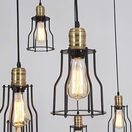 Vintage Edison Multipel Justerbar Diy Taklampa Ljus Pendelbelysning Ljuskrona Modern Chic Industriell Matsal