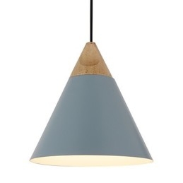 Mini Artistic Cone Pendellampa 1 Ljus Mordern Enkelhet Finish Svart Vit Dammblå Aluminium & Trä Droplight
