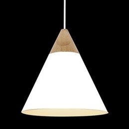 Mini Artistic Cone Pendellampa 1 Ljus Mordern Enkelhet Finish Svart Vit Dammblå Aluminium & Trä Droplight