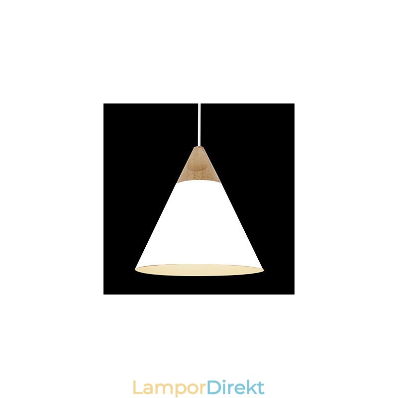 Mini Artistic Cone Pendellampa 1 Ljus Mordern Enkelhet Finish Svart Vit Dammblå Aluminium & Trä Droplight