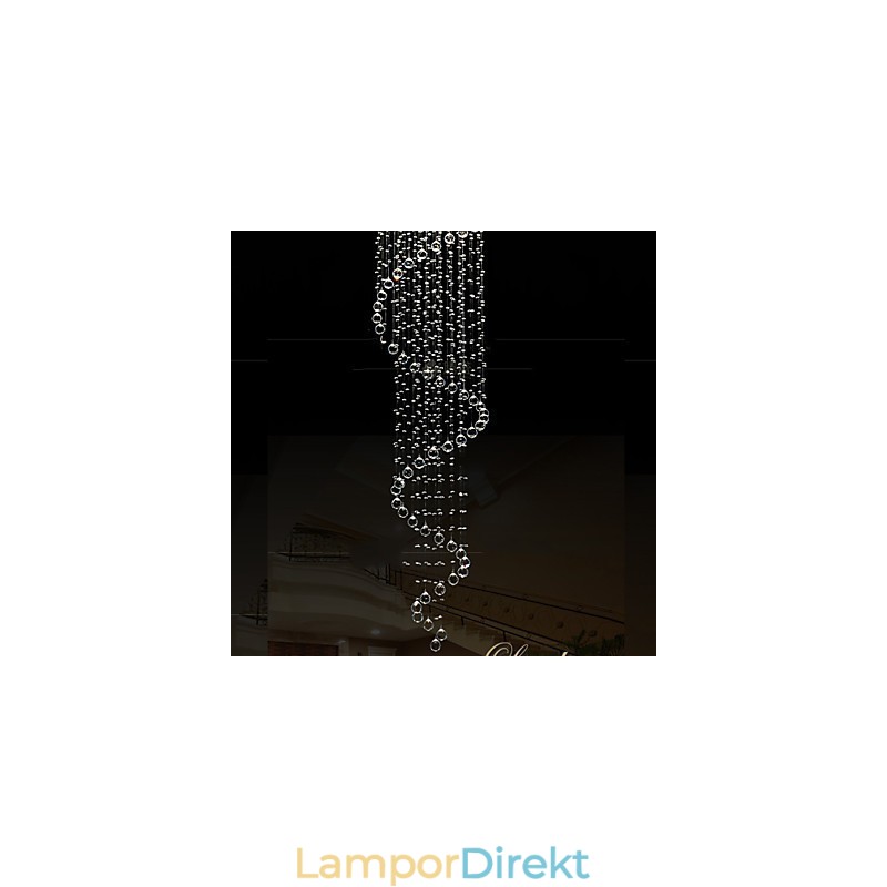 Moderna Kristallhängande Ljus Ljuskrona Belysningslampor Armaturer Med Enkel Spiral D70Cm H250Cm