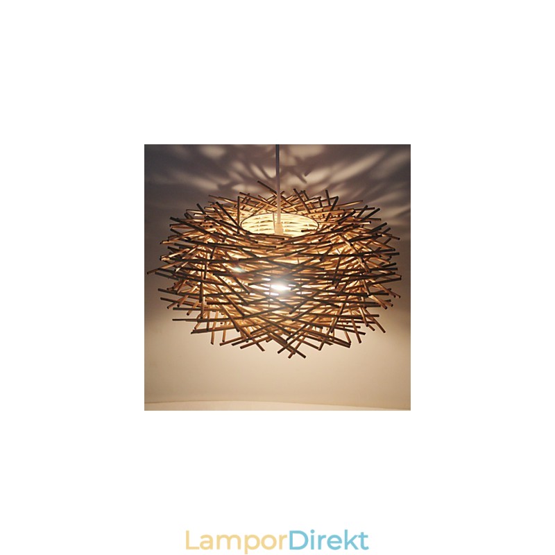 Modern Lantlig Cany Art Vävd Rotting Enkelhuvud Droplight Lampa
