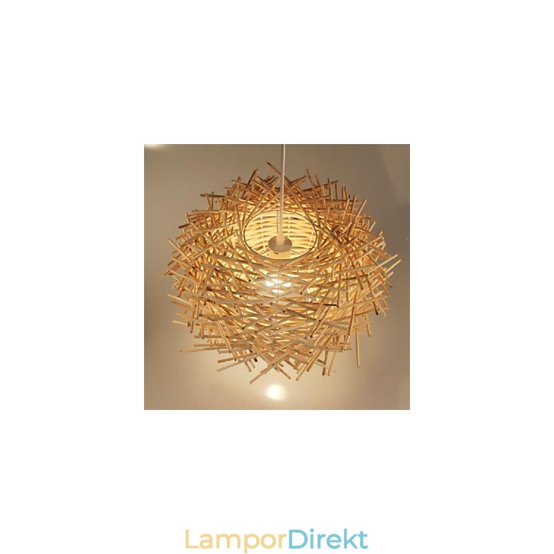 Modern Lantlig Cany Art Vävd Rotting Enkelhuvud Droplight Lampa