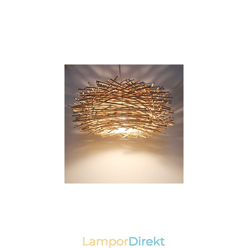 Modern Lantlig Cany Art Vävd Rotting Enkelhuvud Droplight Lampa